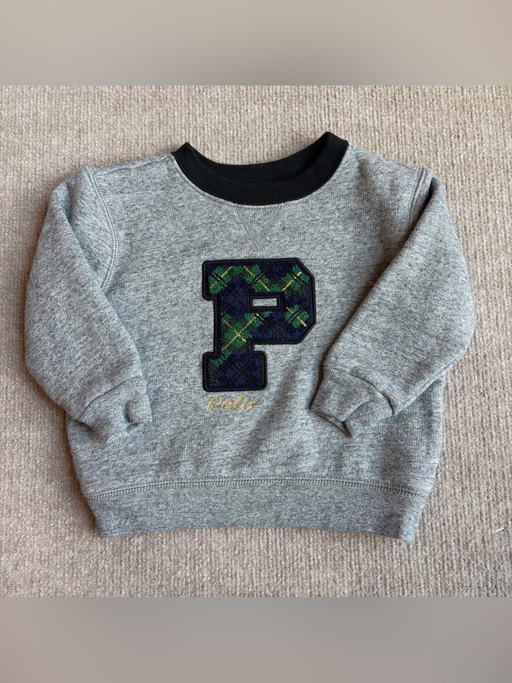 Polo Ralph Lauren Toddlers 18 Months Varsity Letter "P" Fleece Sweatshirt